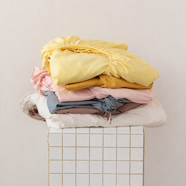 Yellow polyester fitted sheet