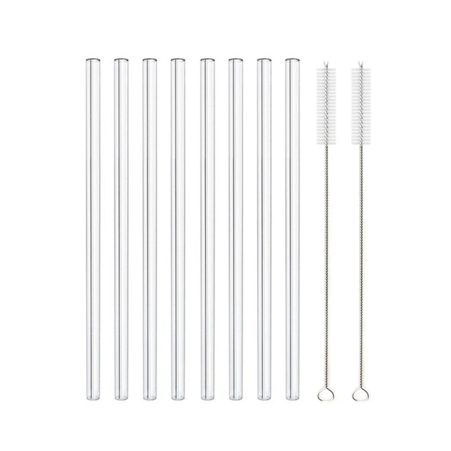 8 Piece Glass Straw Set