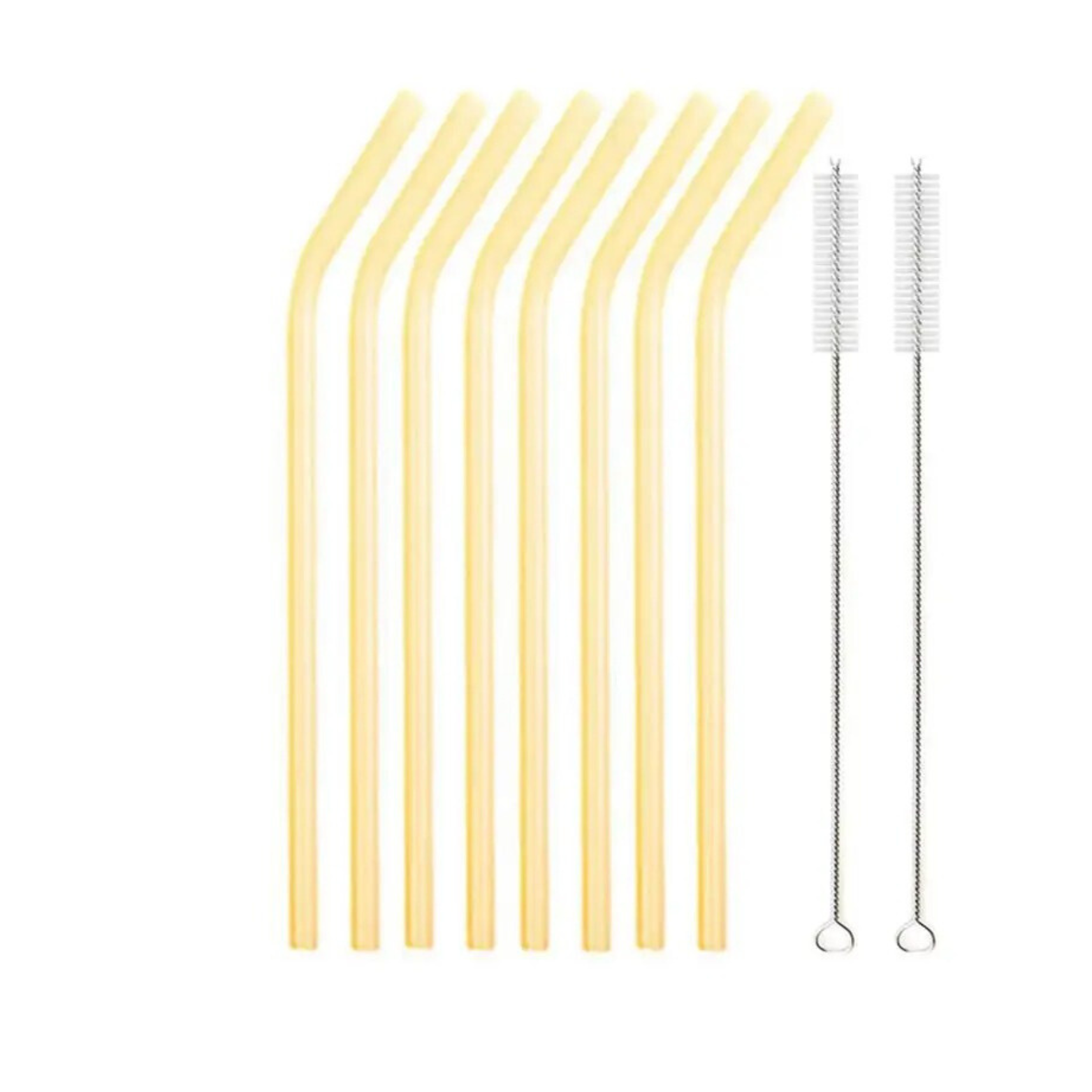 8 Piece Glass Straw Set