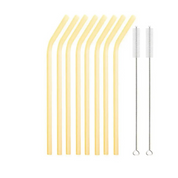 8 Piece Glass Straw Set