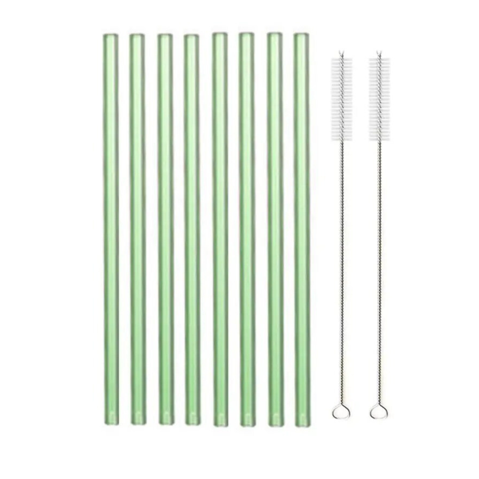 8 Piece Glass Straw Set