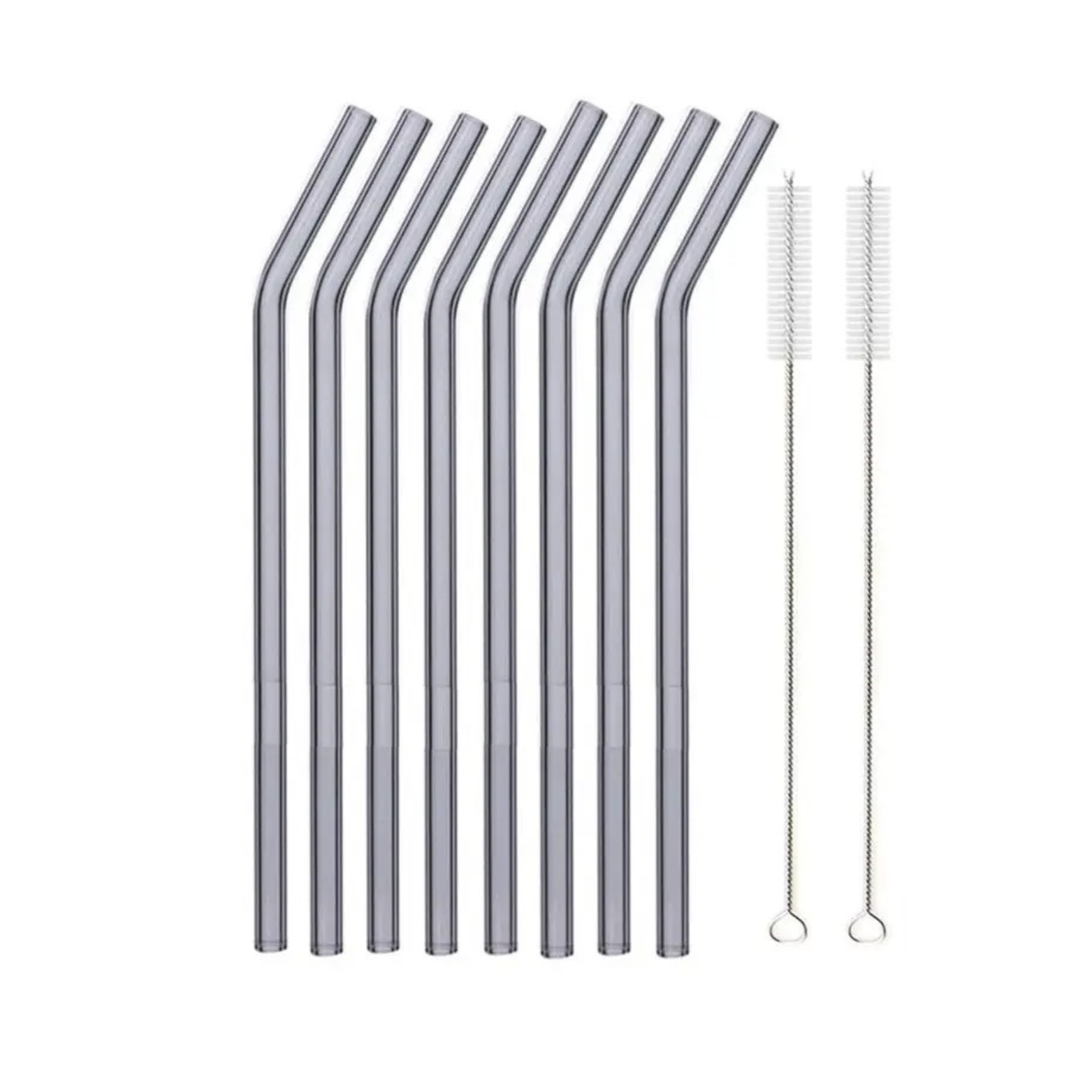 8 Piece Glass Straw Set