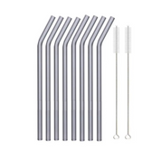 8 Piece Glass Straw Set
