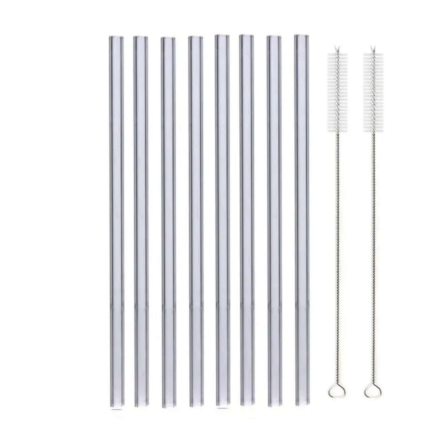8 Piece Glass Straw Set