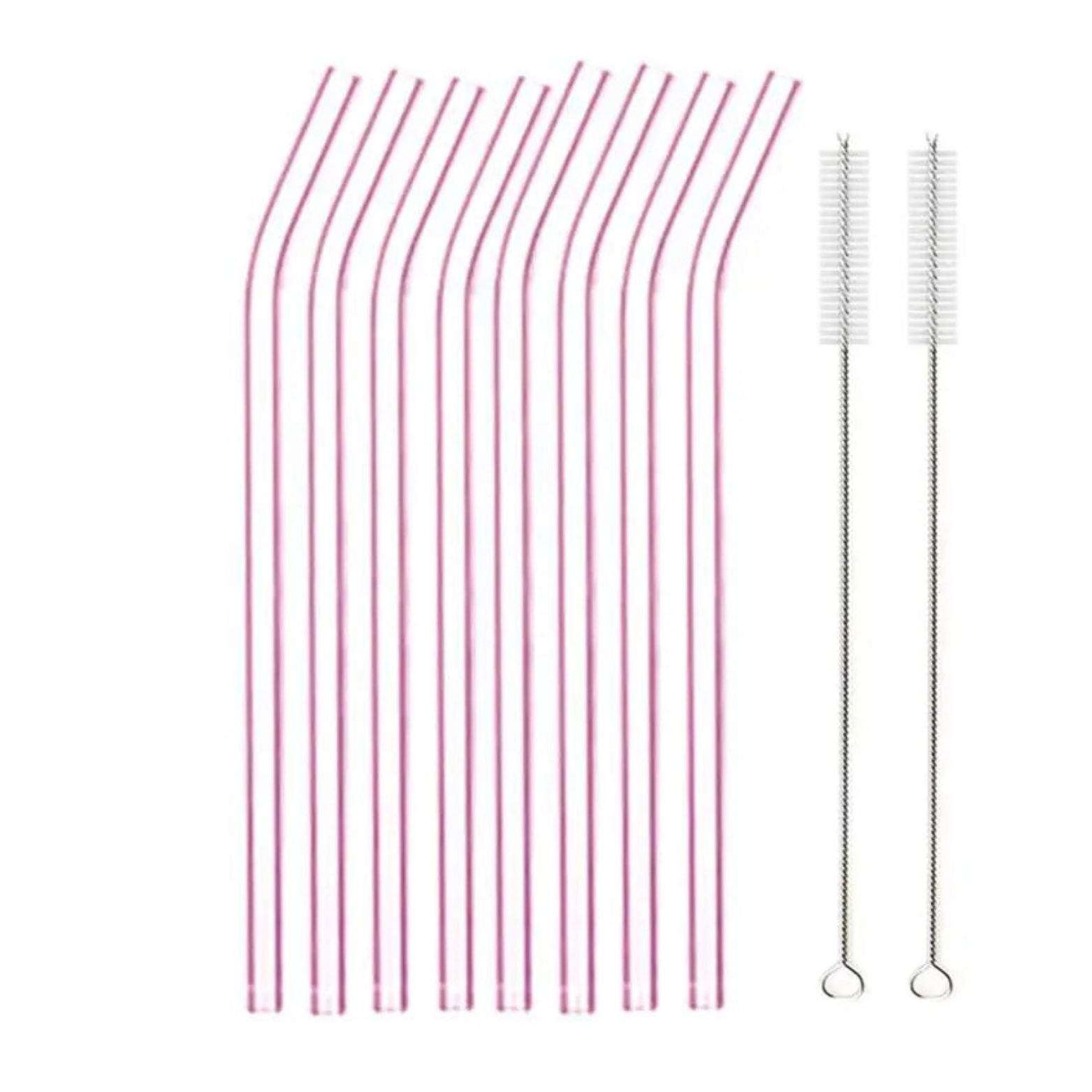 8 Piece Glass Straw Set