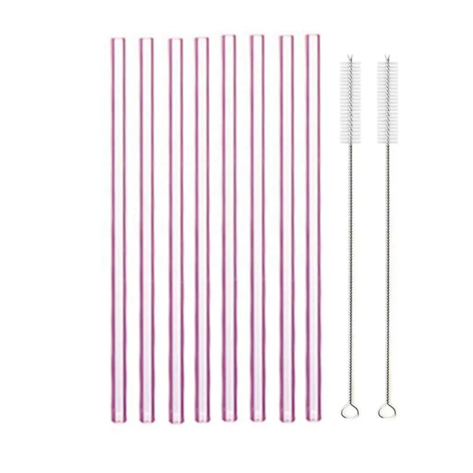 8 Piece Glass Straw Set