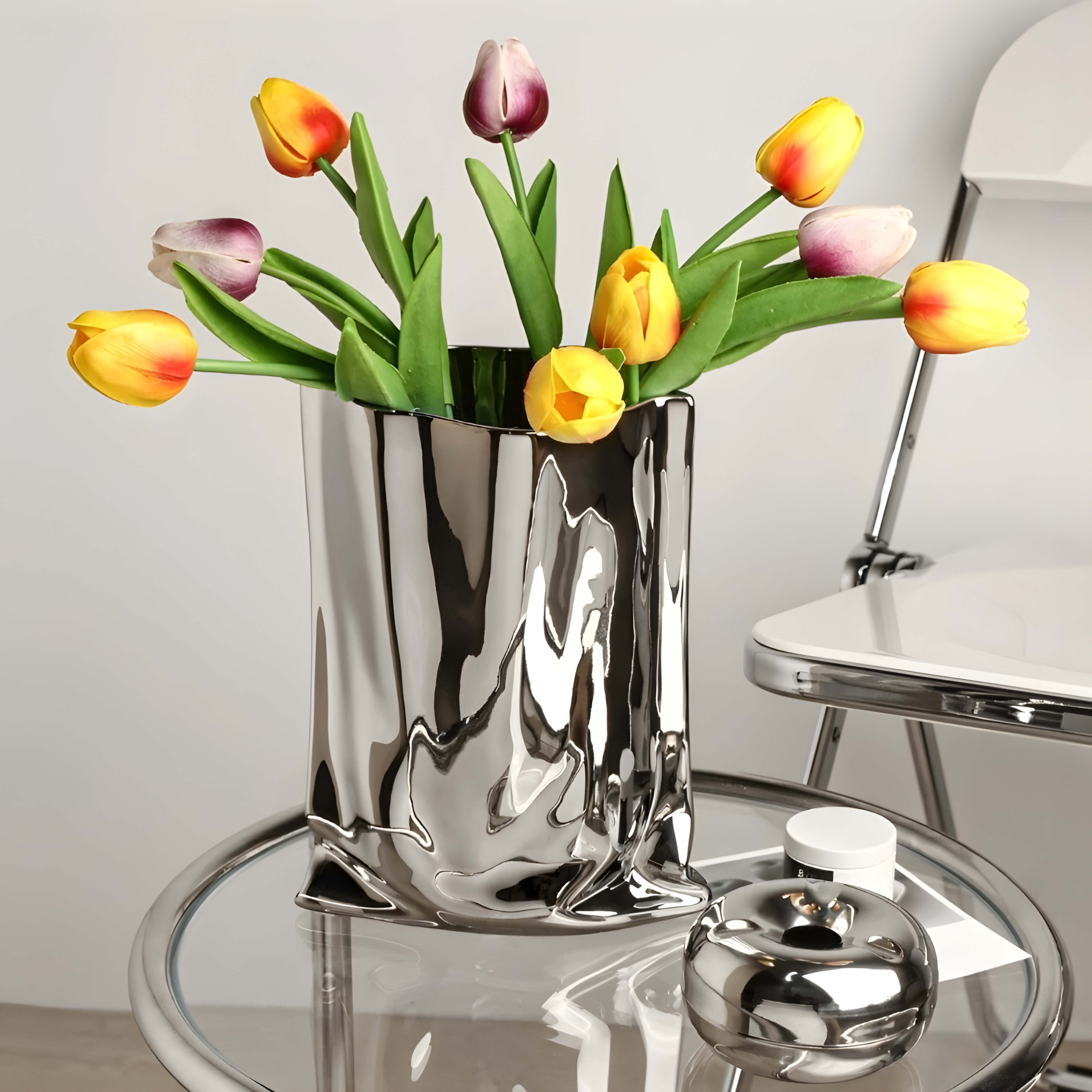 Chrome Vase