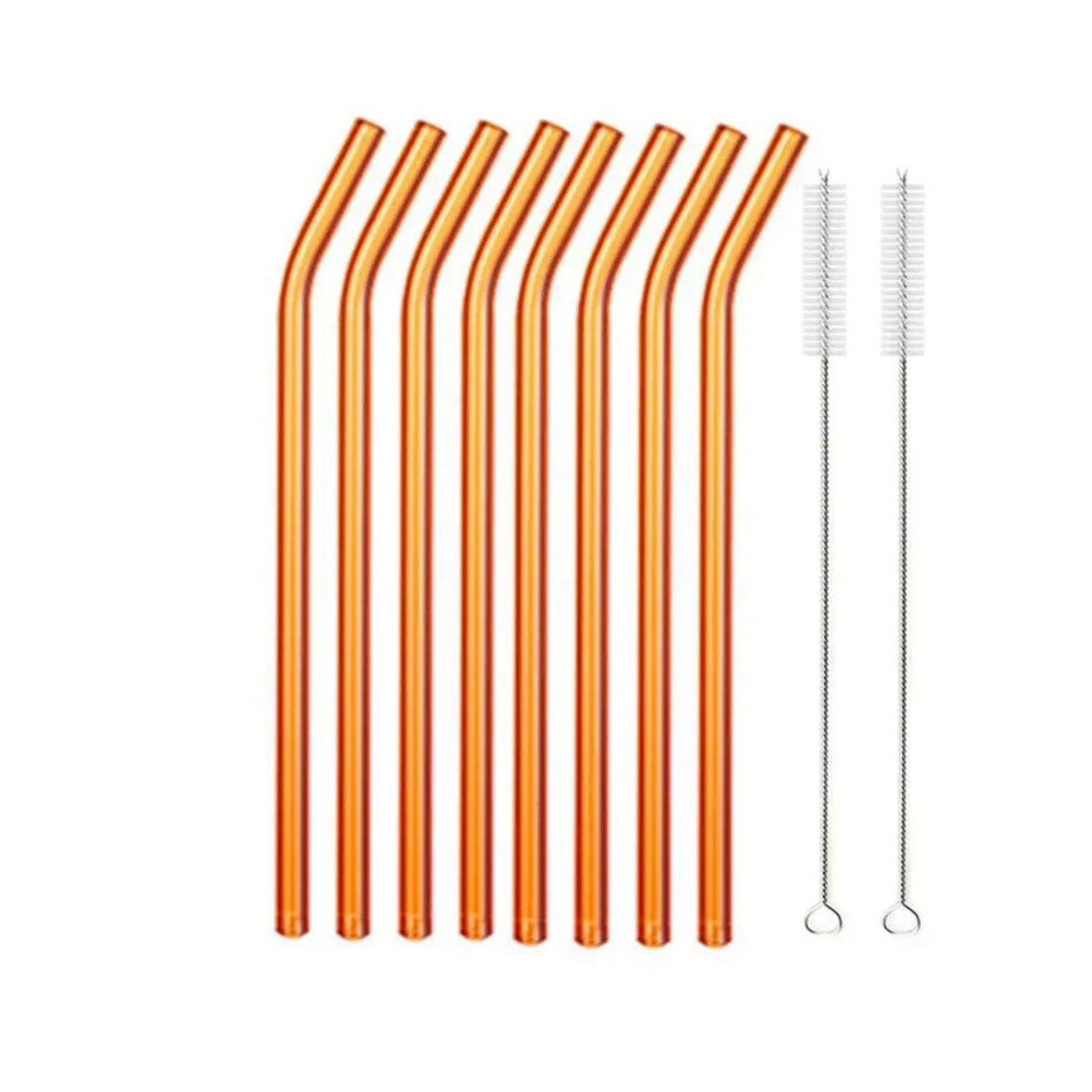 8 Piece Glass Straw Set