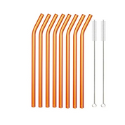 8 Piece Glass Straw Set