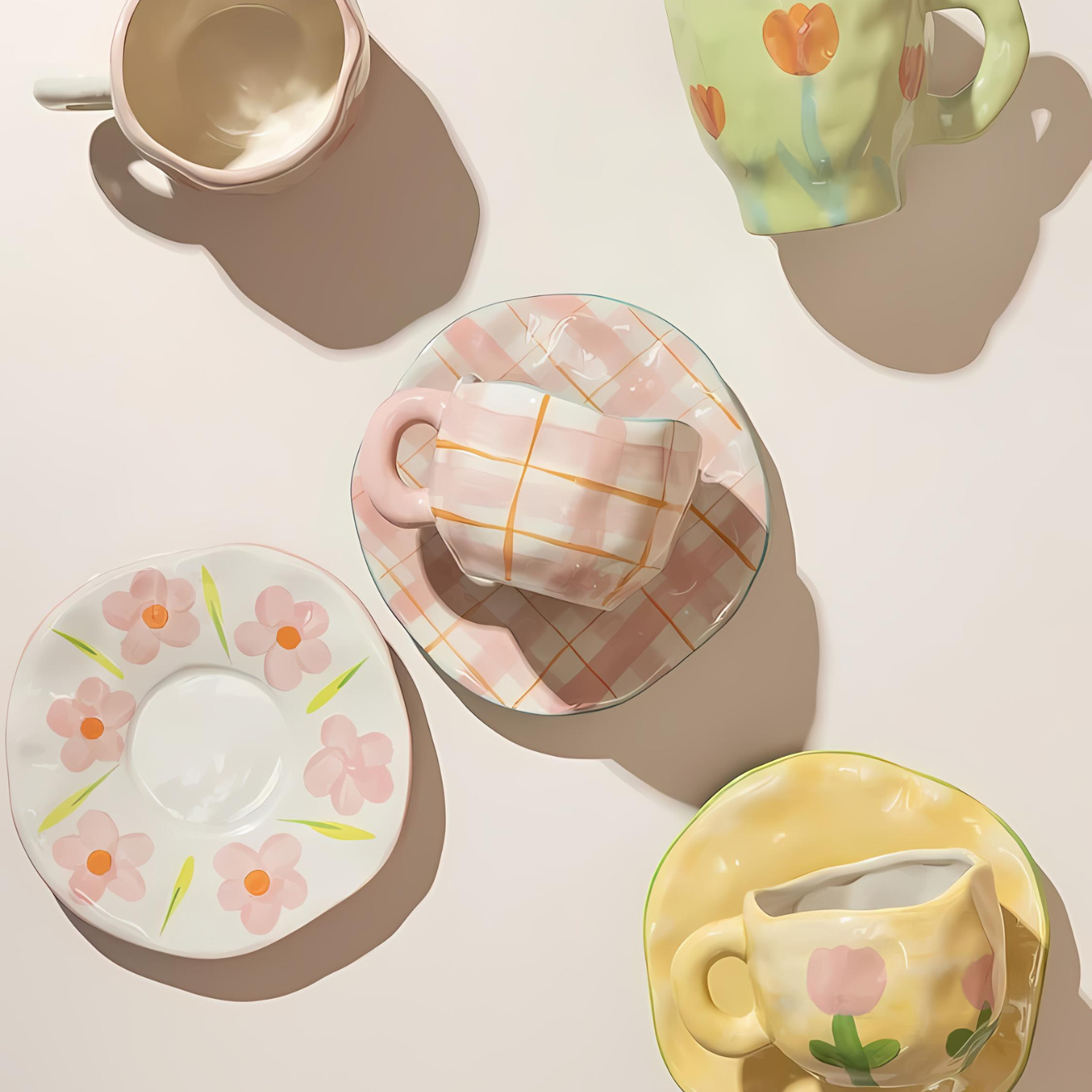 Hand-Crafted Mug & Saucer