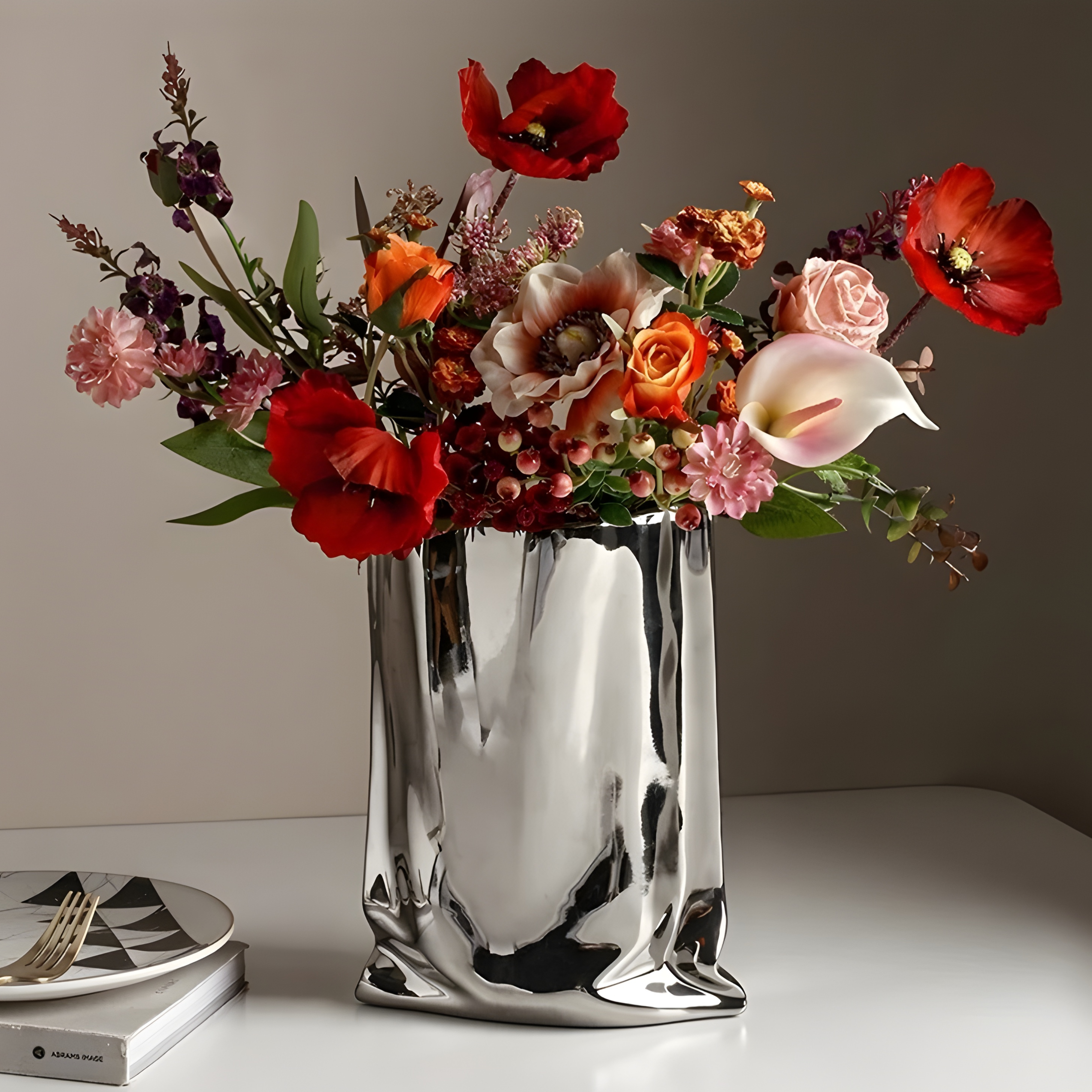 Chrome Vase