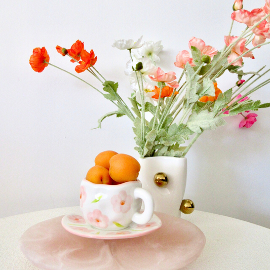 Hand-Crafted Mug & Saucer