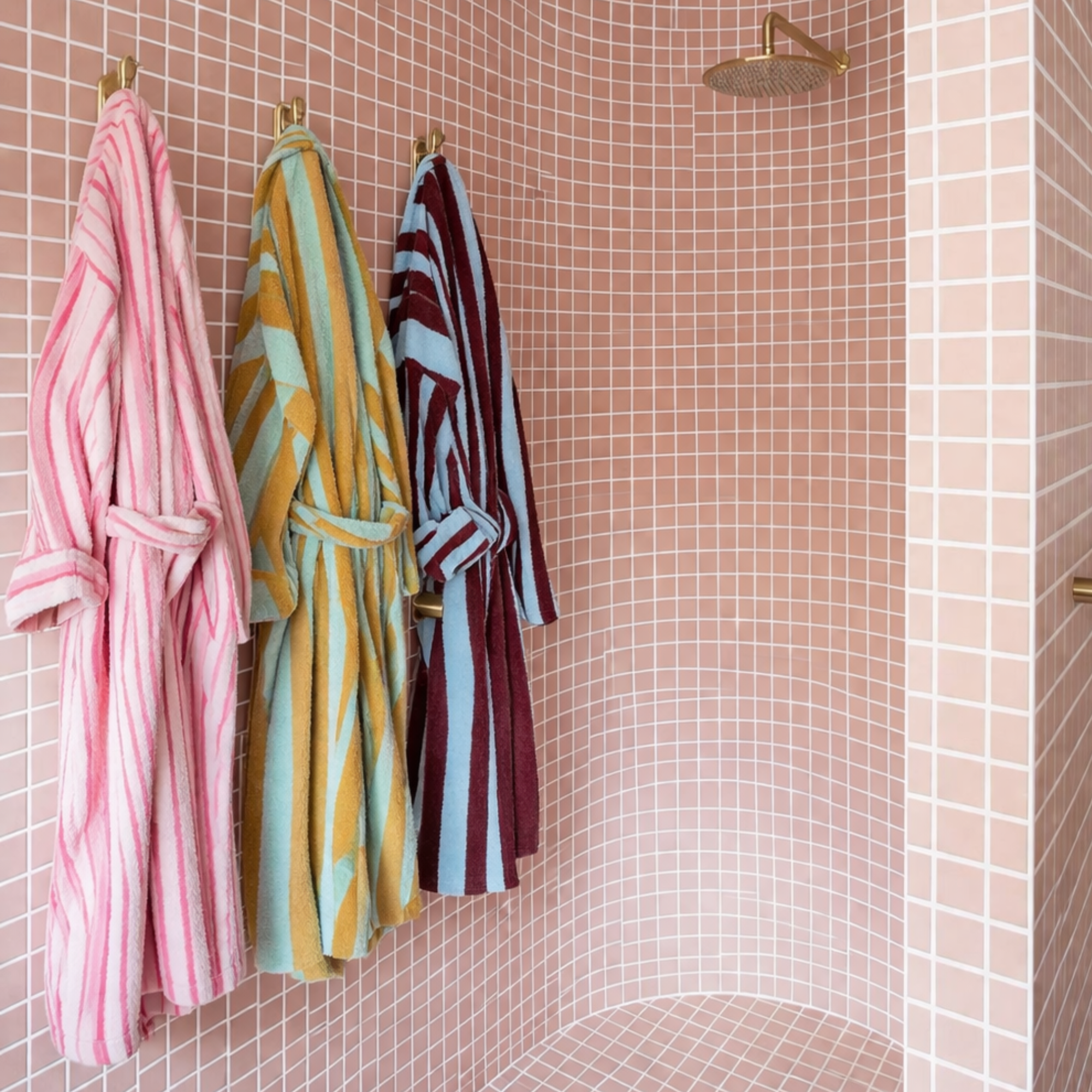 Bambi Striped Bath Robe & Turban