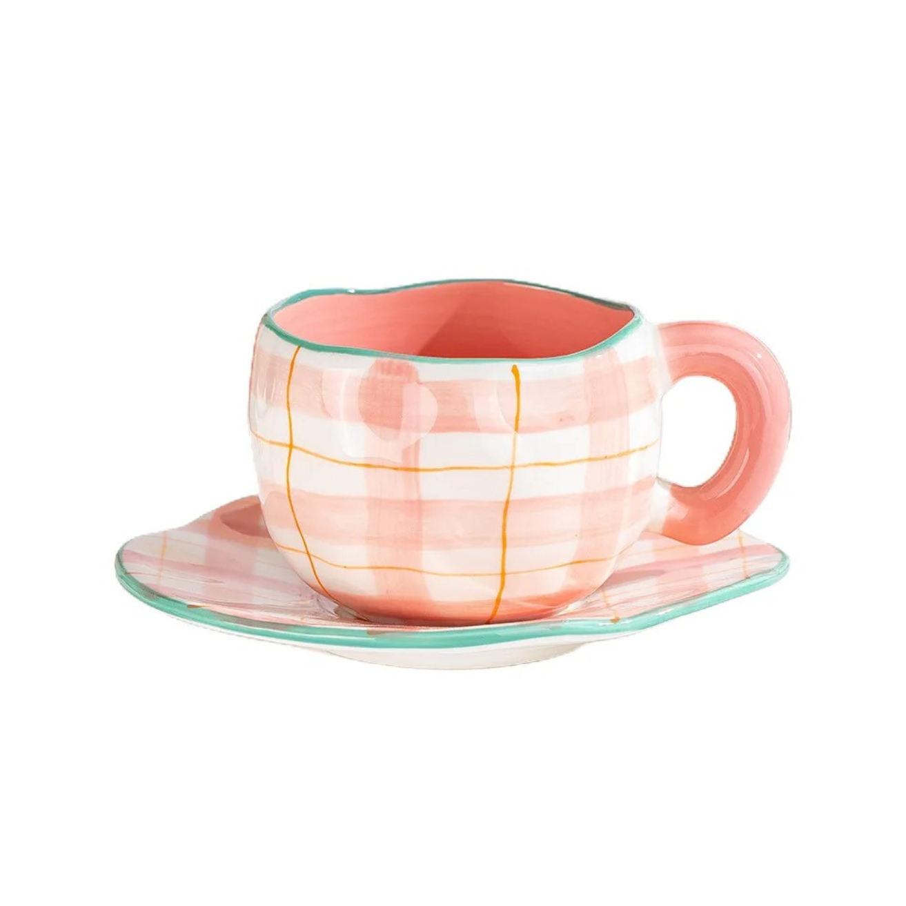 Hand-Crafted Mug & Saucer