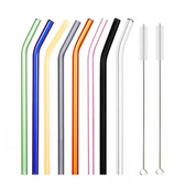 8 Piece Glass Straw Set
