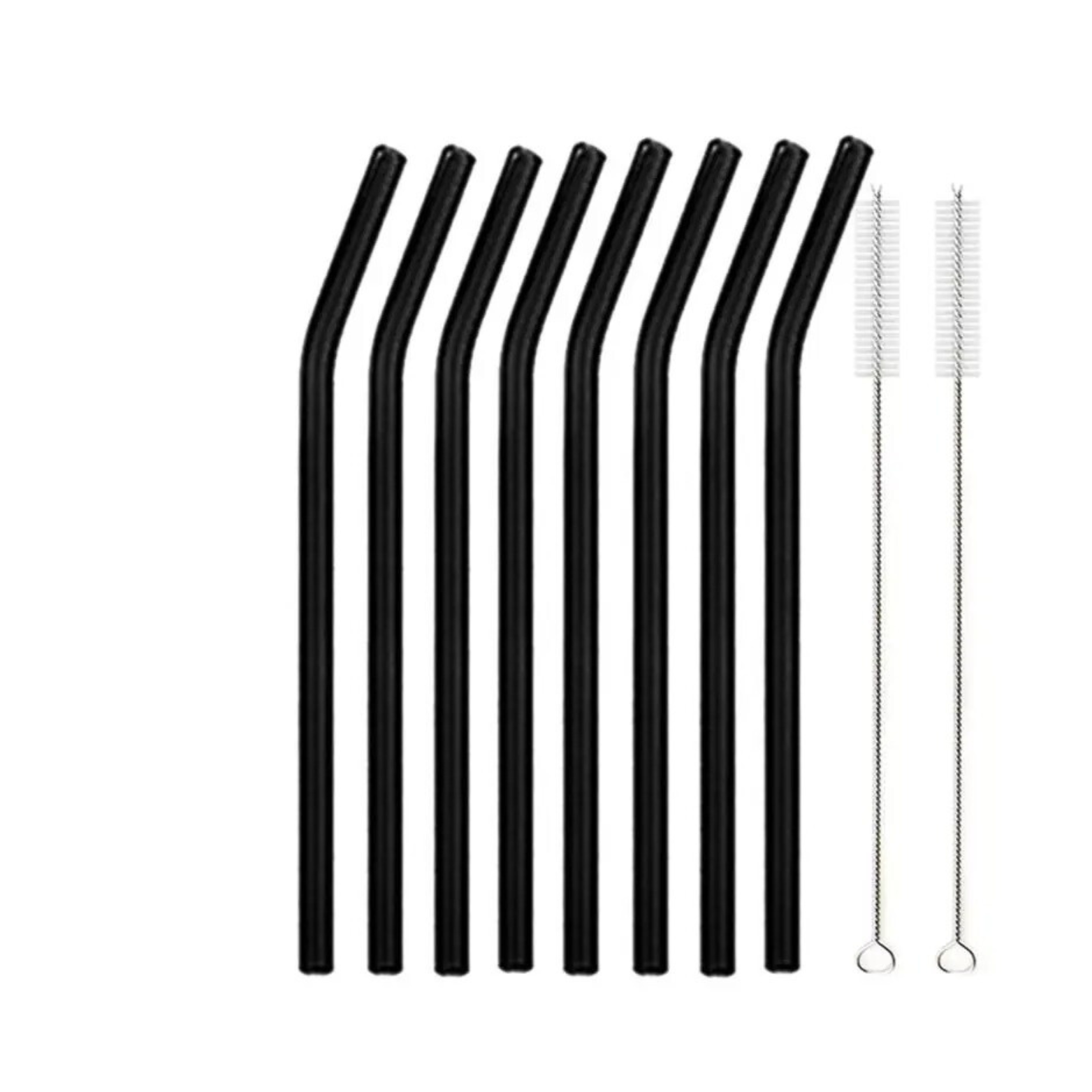 8 Piece Glass Straw Set