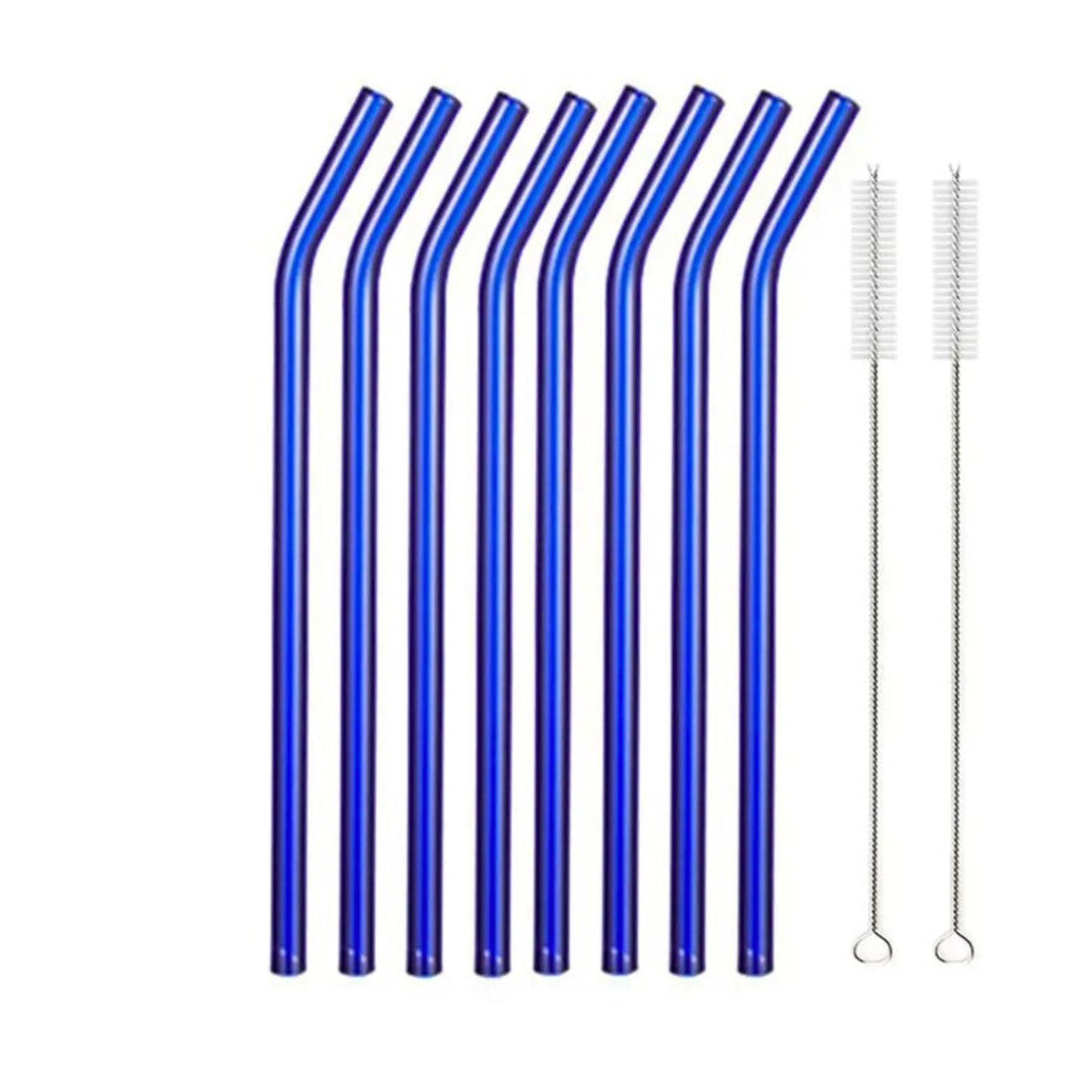 8 Piece Glass Straw Set