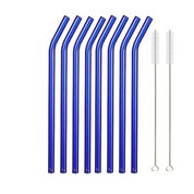 8 Piece Glass Straw Set