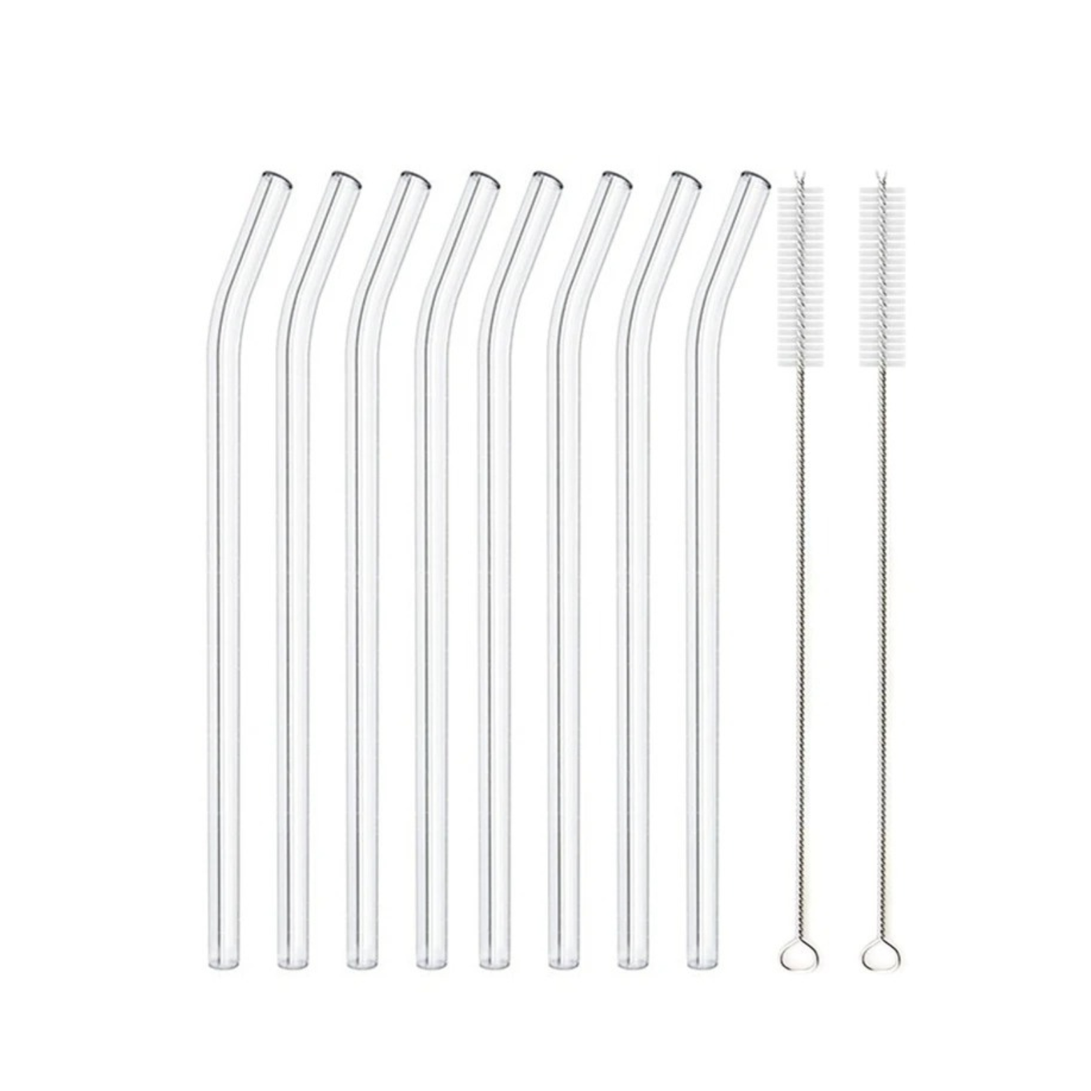 8 Piece Glass Straw Set