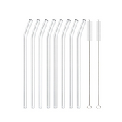 8 Piece Glass Straw Set