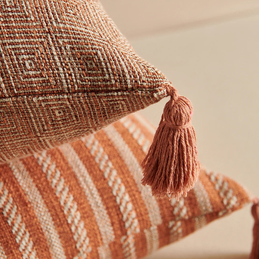 Terracotta Woven Cushion Cover