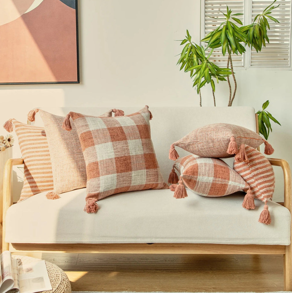 Terracotta Woven Cushion Cover