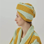 Bambi Striped Bath Robe & Turban