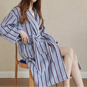 Bambi Striped Bath Robe & Turban