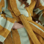 Bambi Striped Bath Robe & Turban