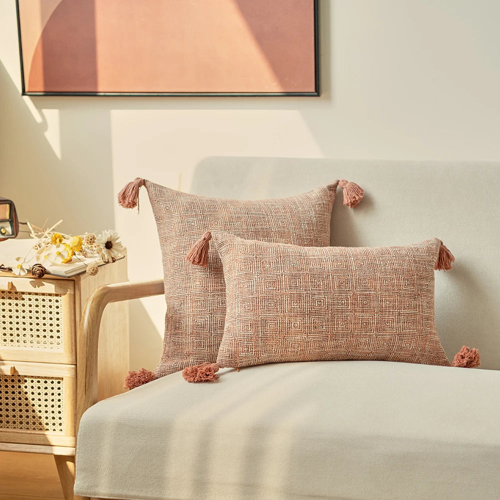 Terracotta Woven Cushion Cover