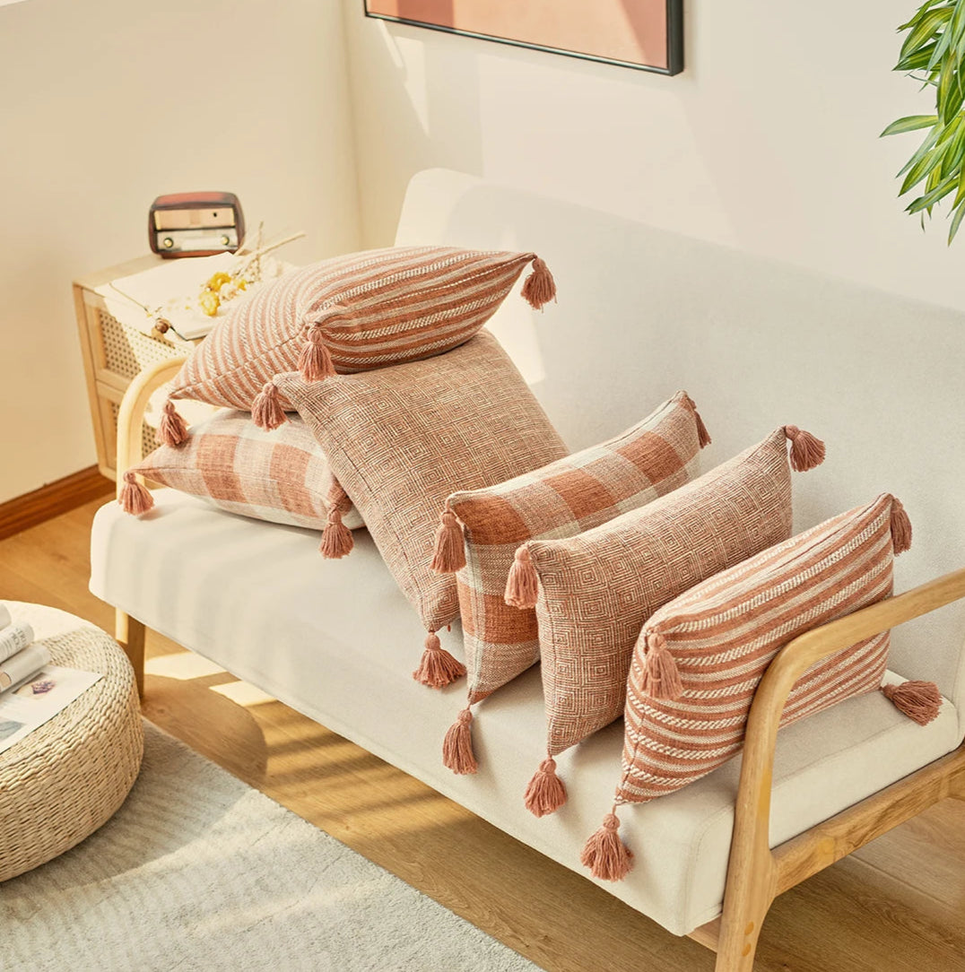 Terracotta Woven Cushion Cover