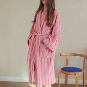 Bambi Striped Bath Robe & Turban