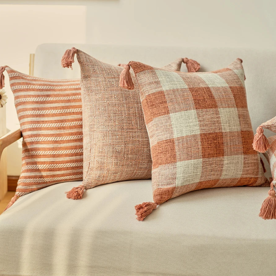 Terracotta Woven Cushion Cover