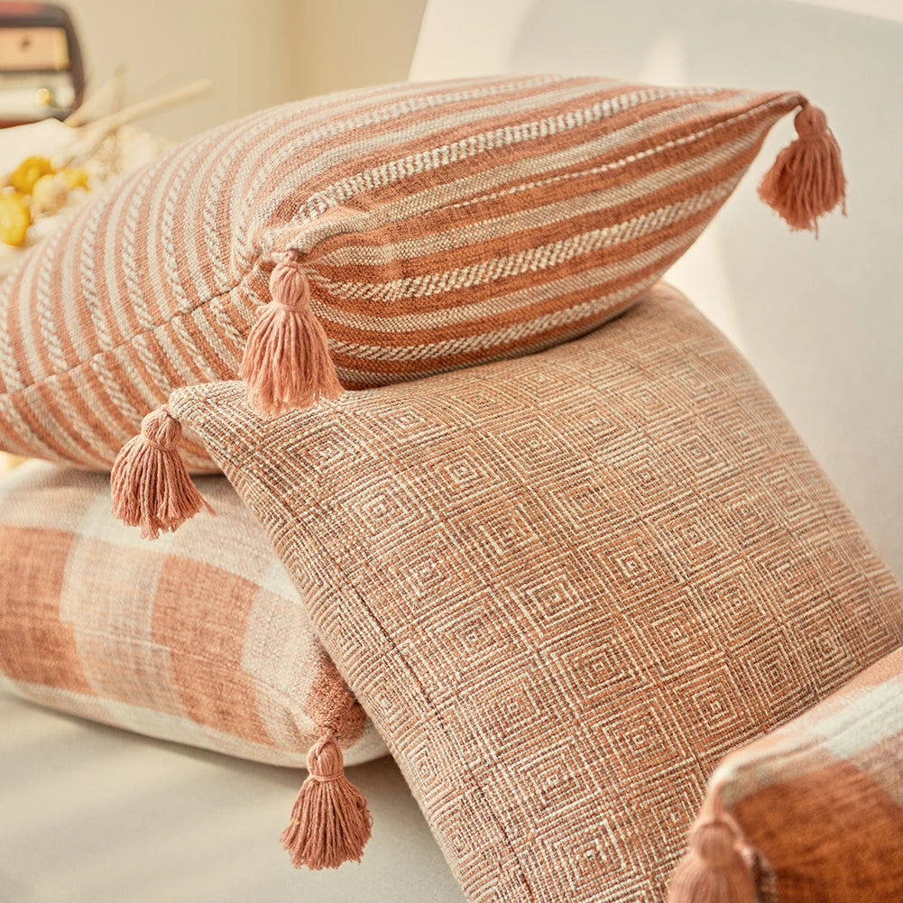 Terracotta Woven Cushion Cover