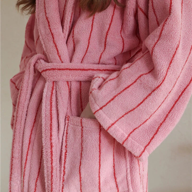 Bambi Striped Bath Robe & Turban