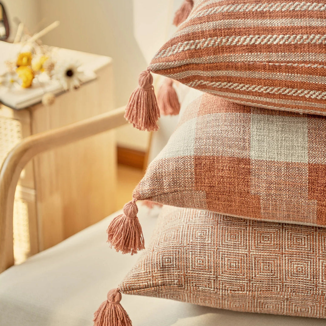 Terracotta Woven Cushion Cover