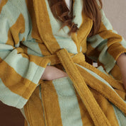 Bambi Striped Bath Robe & Turban