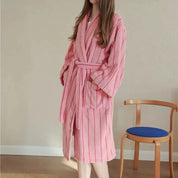Bambi Striped Bath Robe & Turban