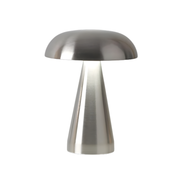 Jaz Chrome Desk Lamp in Silver, dome head and tapered body on a plain white background